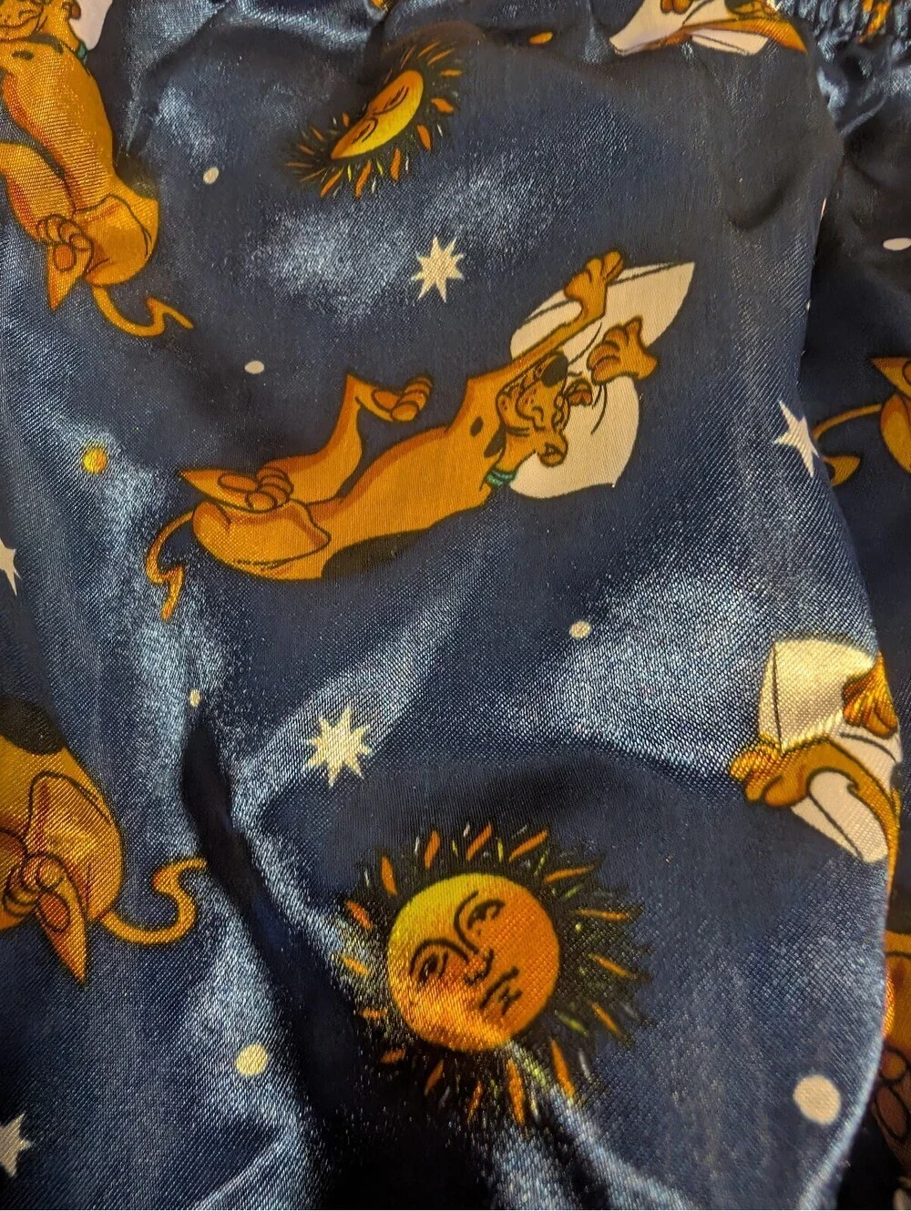 Scooby-Doo Men's Medium Satin Pajama Pants with Cartoon Print